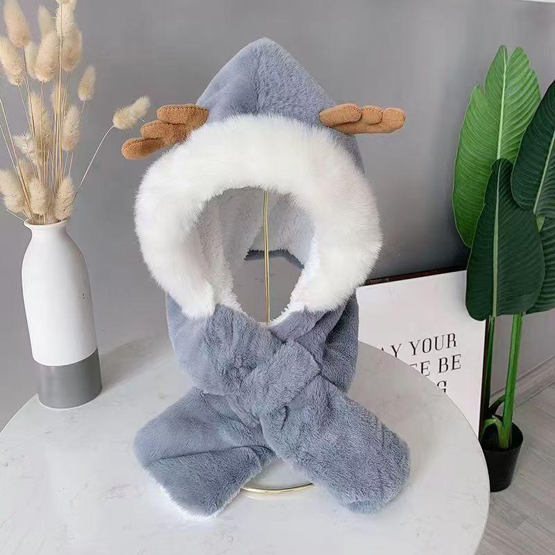 Children'S Hat Baby Scarf In One Cute And Super Cute In Autumn And Winter Thick And Warm Baby Ear Protection Hat For Boys And Girls