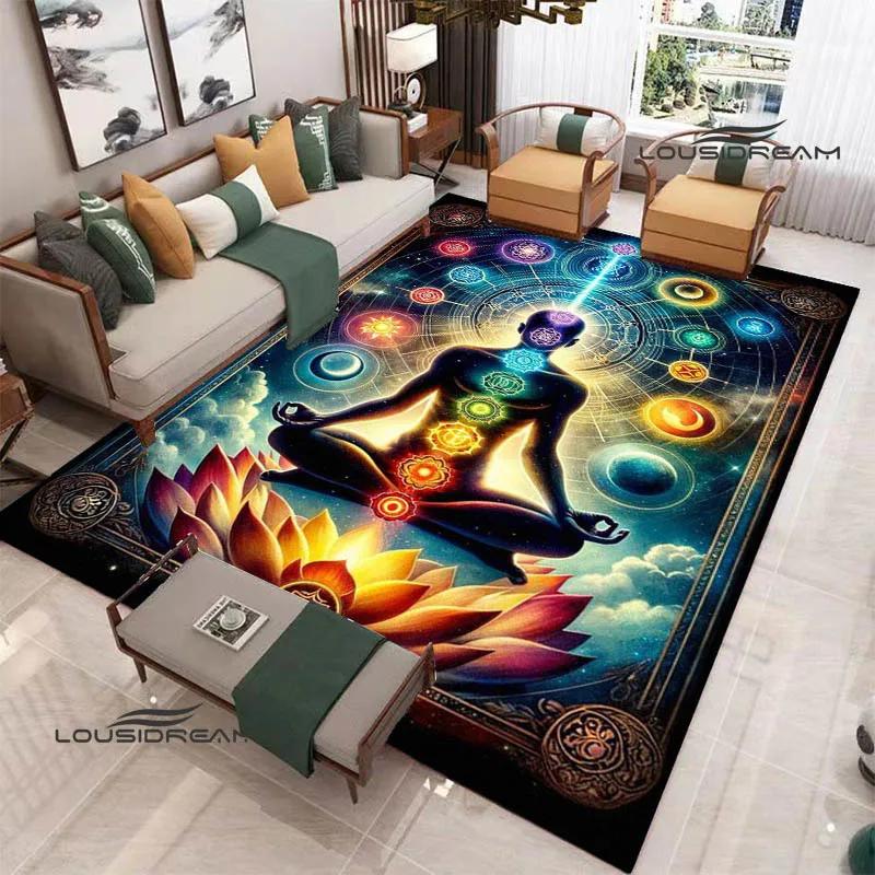 3D Chakra Printed Carpet Non-slip Carpet Door Mat Yoga Mat Bedroom Decoration Area Rug Bedroom Decor Birthday Gift