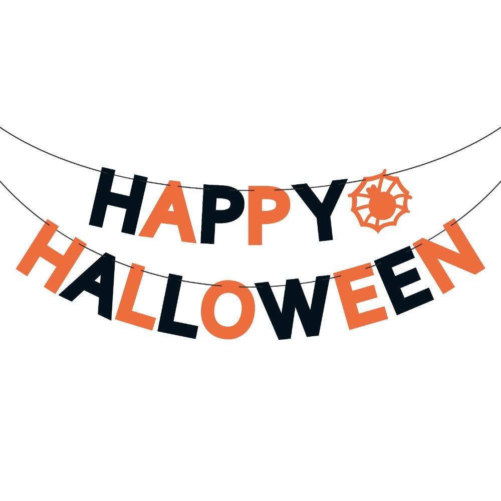 Reusable Happy Halloween Banner Celebration Halloween Hanging Decorations Mischievous Party Decor