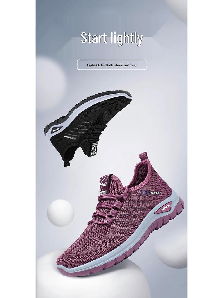 Women's Breathable Slip-On Mesh Casual Shoes for Middle-Aged and Elderly