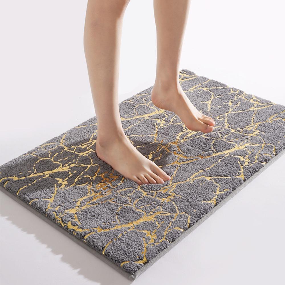 

Marble Pattern Sponge Bathroom Cashmere Thickening Mat Bath Non-slip Carpets in Wash Basin Bathtub Floor Rug Shower Room Doormat Memory Foam 3D Pad 400mm*600mm серый