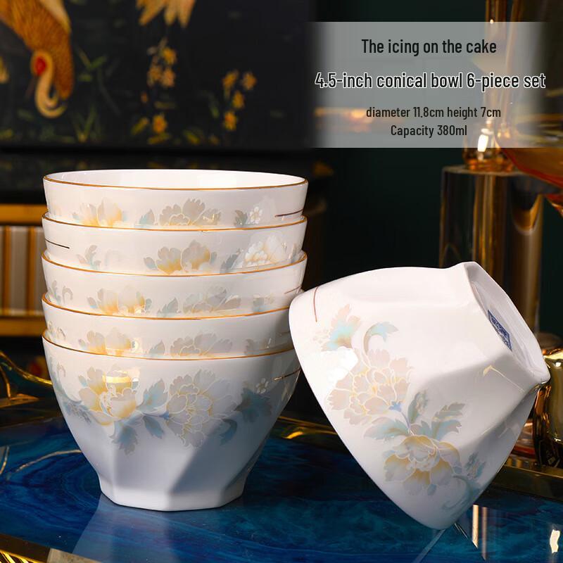 

Jingdezhen Ceramic 4.5-inch Douli Rice Noodle Bowls - 6 Pack