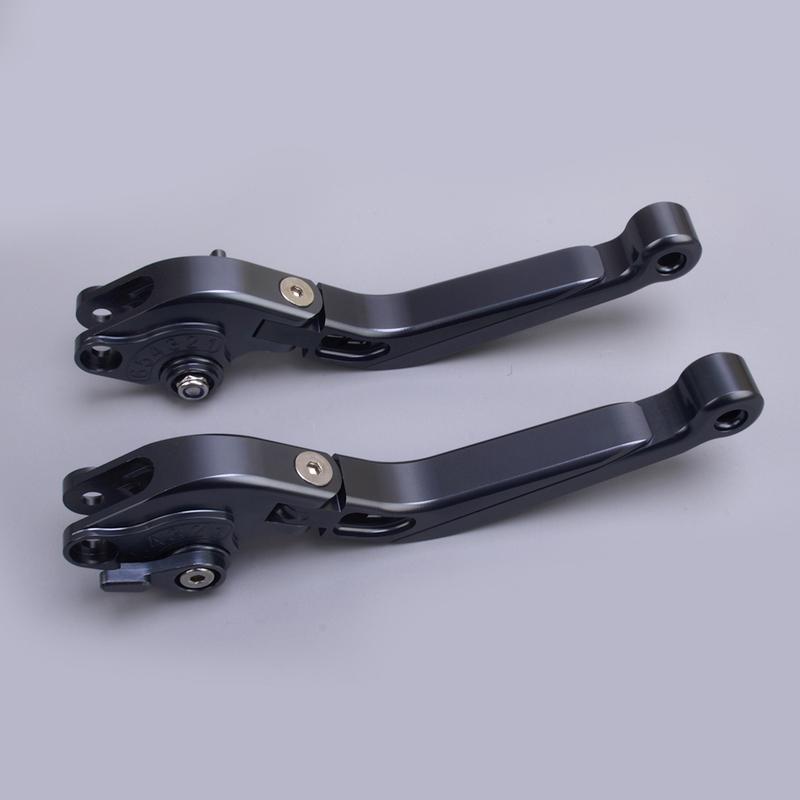 Titanium 1 Pair Motorcycle Brake Clutch Lever Handle 6 Gear Positions Adjustable