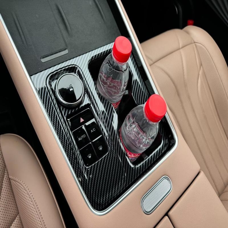 LHD For Chery Tiggo 9 2024 2025  ABS carbonfiber center conlose gear shift panle Storage water cup Cover interior Accessories