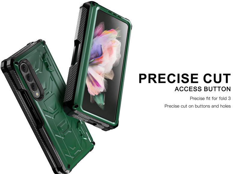 Compatible Fold Series Phone Case: Drop-Proof, Dual-Fold with Pen Slot for Samsung Z Fold3, Z Fold4, Z Fold5.
