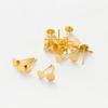 50pcs 14k 18k Plated Round Stud Earring Hooks 3 4 5mm Earrings Findings Components  For  DIY Jewellery Craft Supplies Making