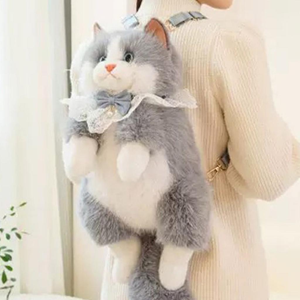 Schoolbag Simulation Kitten Doll Backpack Backpack Toy for Girl Birthday Children's Day Gift Cartoon Cute