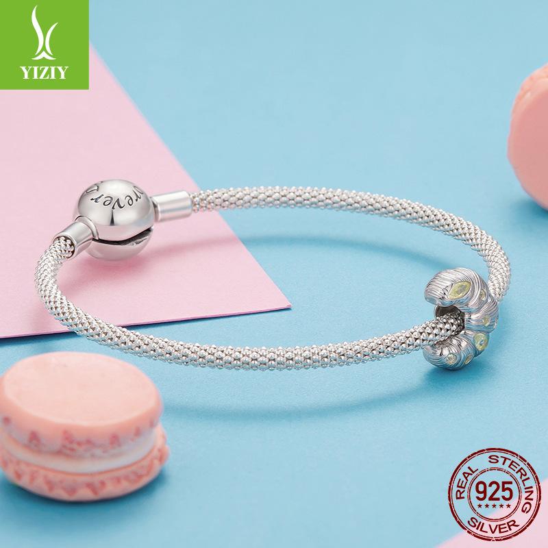 Dessert Croissant Diy Bracelet Beaded Accessories Creative Design S925 Sterling Silver Beads Loose Beads