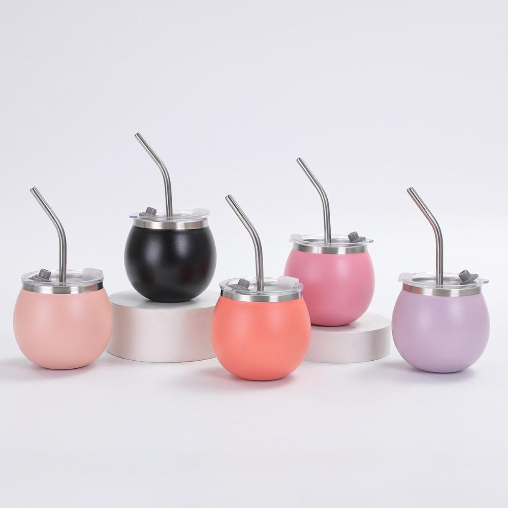 with Straw and Lid Portable Egg Cup Double Wall Tumbler Cup Argentine Yerba Mate Cup  Office
