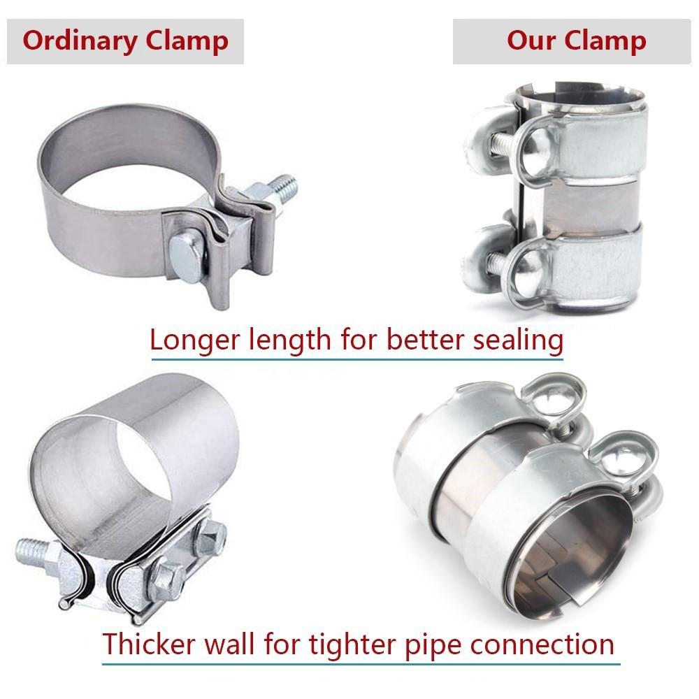 2inch/2.5inch Car modification universal low carbon stainless steel clamp turbo exhaust pipe clamp buckle tail throat hoop steel
