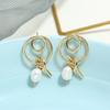 Light Luxury Baroque Freshwater Pearl Temperament Earrings Women's Face Skinny Silver Needle Retro Long Earrings Versatile Ear Jewelry
