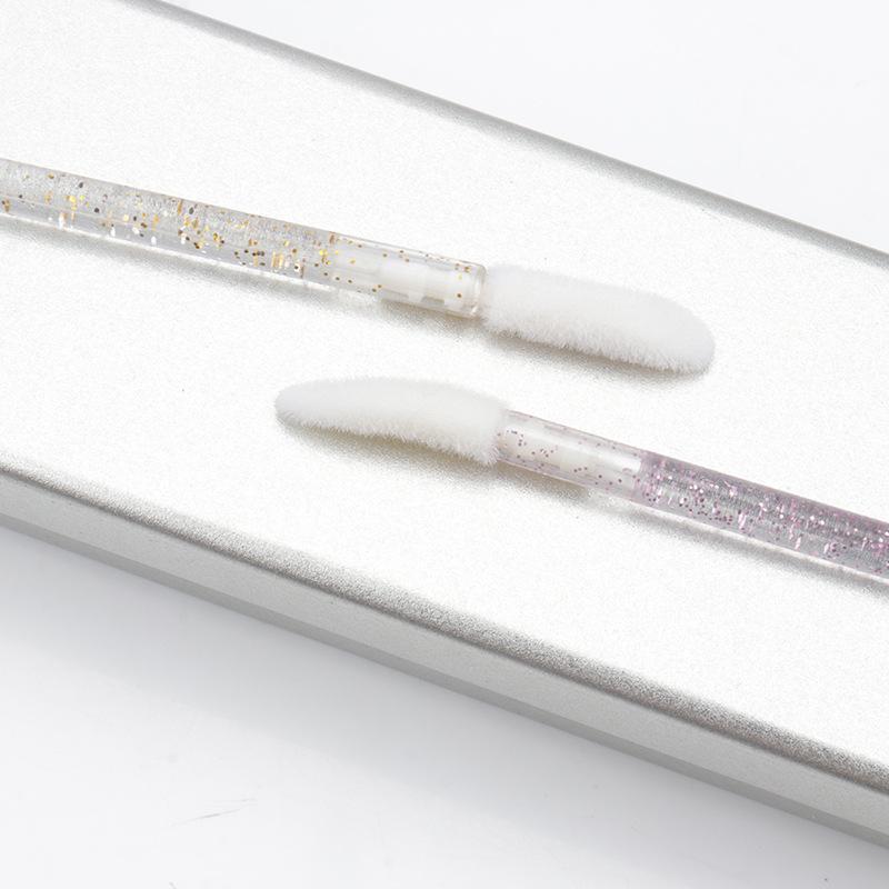 50-Pack Disposable Lip Brushes - Straight & Slanted Head Crystal Rods for Gloss and Lipstick Application