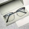 Retro Half Gold Frame Anti Blue Light Glasses Unisex Classic Simple Design Fashion Accessories Elegant Frame