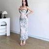 French gentle lace floral suspender skirt suspender summer new dress temperament thin waist dress