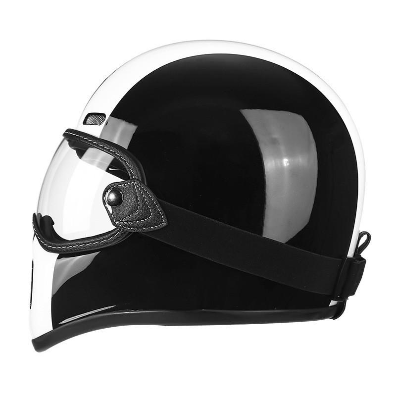Fiberglass Retro Full Face Motorcycle Helmet Men Women Small Shell Pig Nose Design Harley Cruiser Style