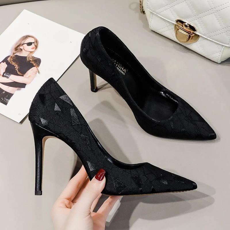Shoes for Women Pumps Stilito on Heeled Pointed Toe High Heels Woman PumpsLoafers Comfortable and Elegant Chic Point Sale Slip