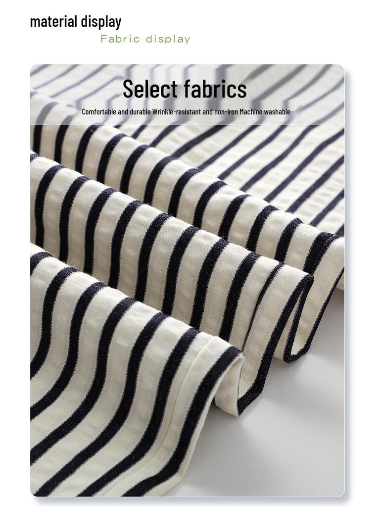 White Striped Wide Leg Women's Slimming Pants - New Summer 2025 Collection
