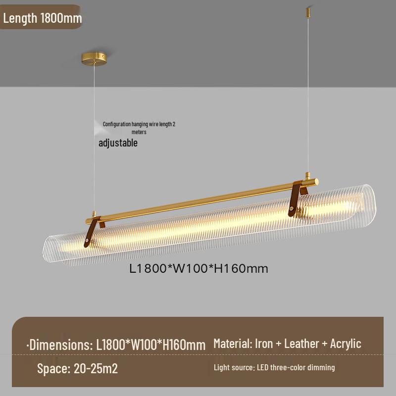 Sleek One-Character Pendant Light: Modern, Simple Strip Design for Restaurants and Bars.