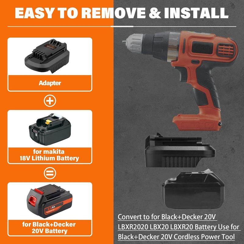 Black&Decker 20V Akülü Aletler için Pil Adaptörü Makita 18V Li-ion Pil Dönüştürücü Black&Decker 20V Matkap için Dönüştür