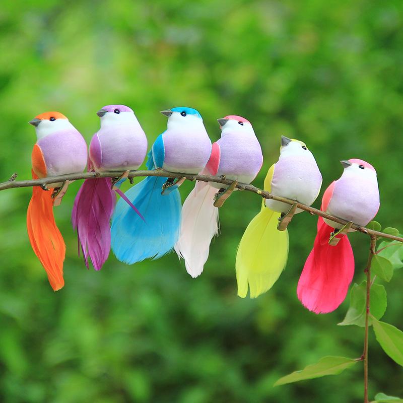 3D Fake Craft Birds Artificial Foam Feathers Birds Birthday Party Decorations Home Garden Wedding Decoration