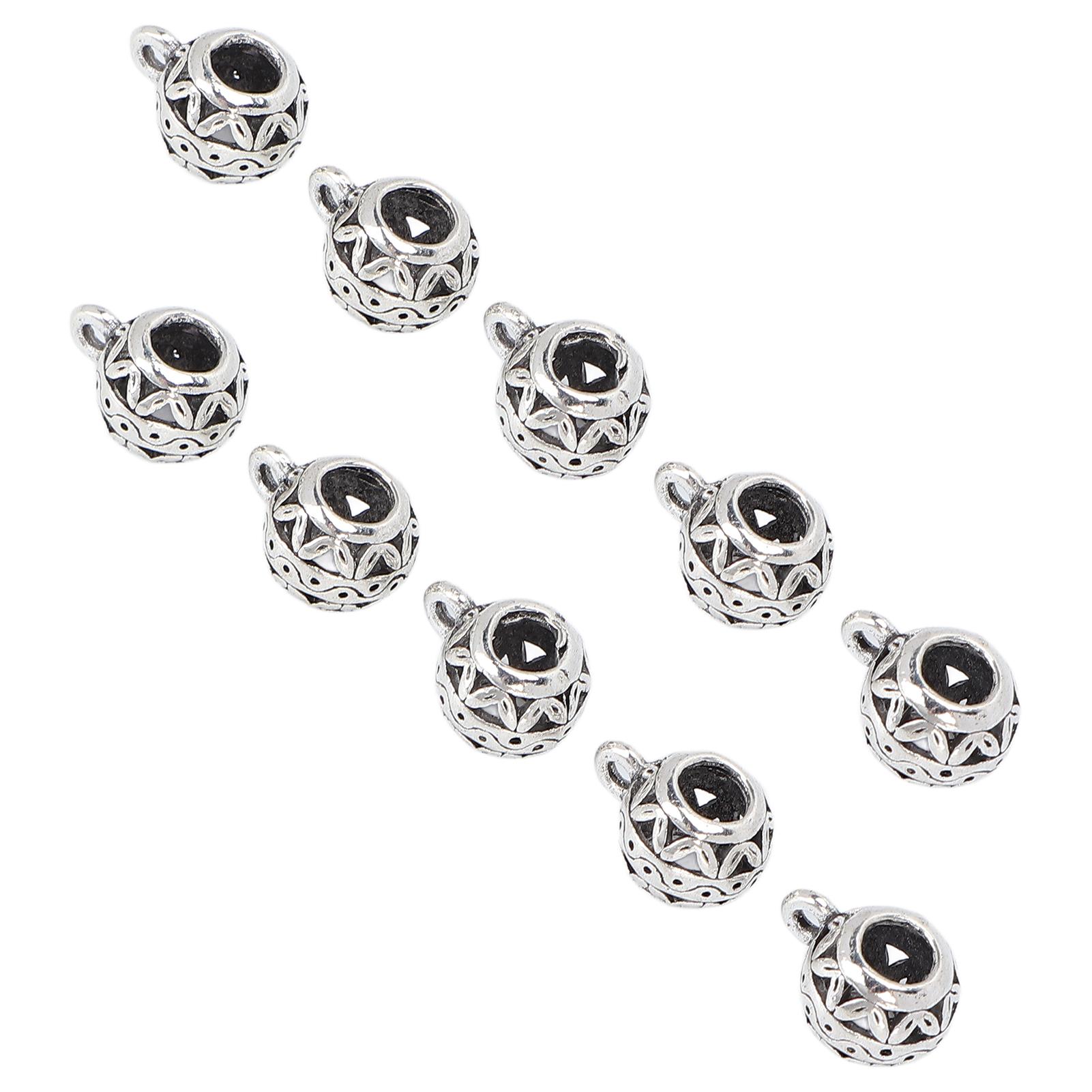 

10 шт. Бусины для плетения волос из сплава, полые, с большими отверстиями, для бороды, дредов, для самостоятельного изготовления браслетов, ожерелий, колец