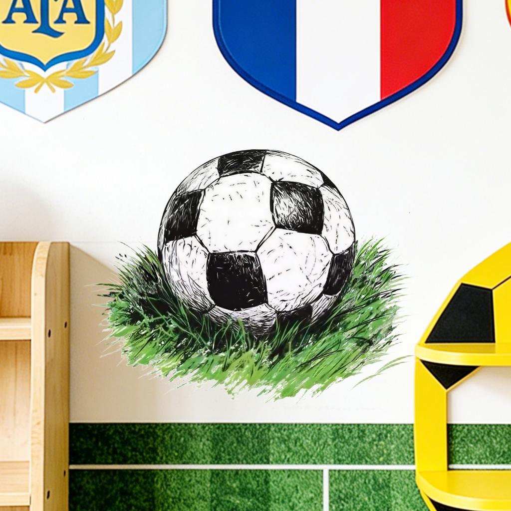Soccer Theme Wall Decal For Bedroom Living Room Sports Home Wall Decoration
