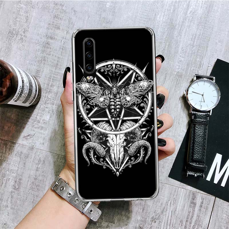 Satanistická koza Satan Ďábel Obal na telefon Pro Huawei P30 P40 P20 P10 P50 Mate 20 10 30 40 Lite Pro Plus Tiskový kryt Coque Shell