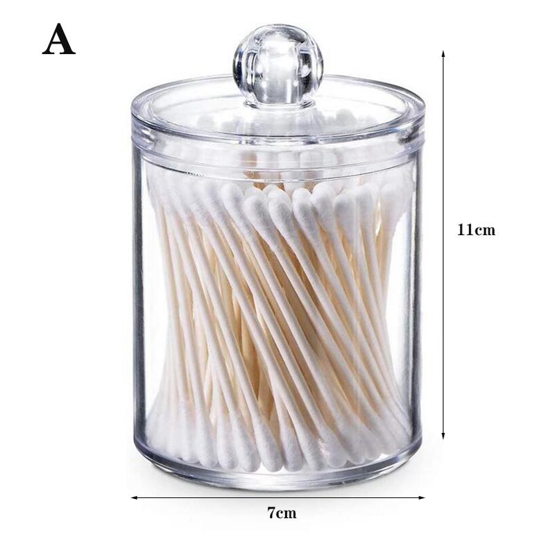 Makeup Organizer Cosmetic Storage Box Organizador Cotton Swab Holder Cotton Pad Box Clear Plastic Box with Lid Dust-proof