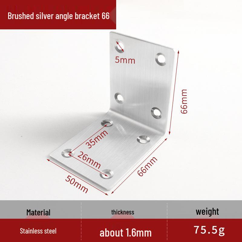 Thickened Stainless Steel 90° L-Shaped Angle Bracket for Shelf and Furniture Support