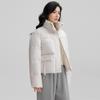 Women's Windproof Stand-up Collar Lightweight Fluffy Warm Cold Loose Short Casual Sports High Quality Fabric Coat Cotton Jacket