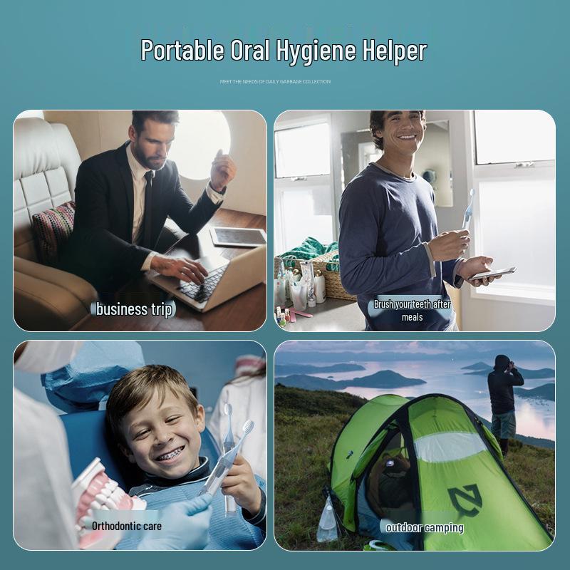 Portable All-in-One Travel Toothbrush & Toothpaste Set with Soft Bristles and Folding Design for Orthodontic Appliances
