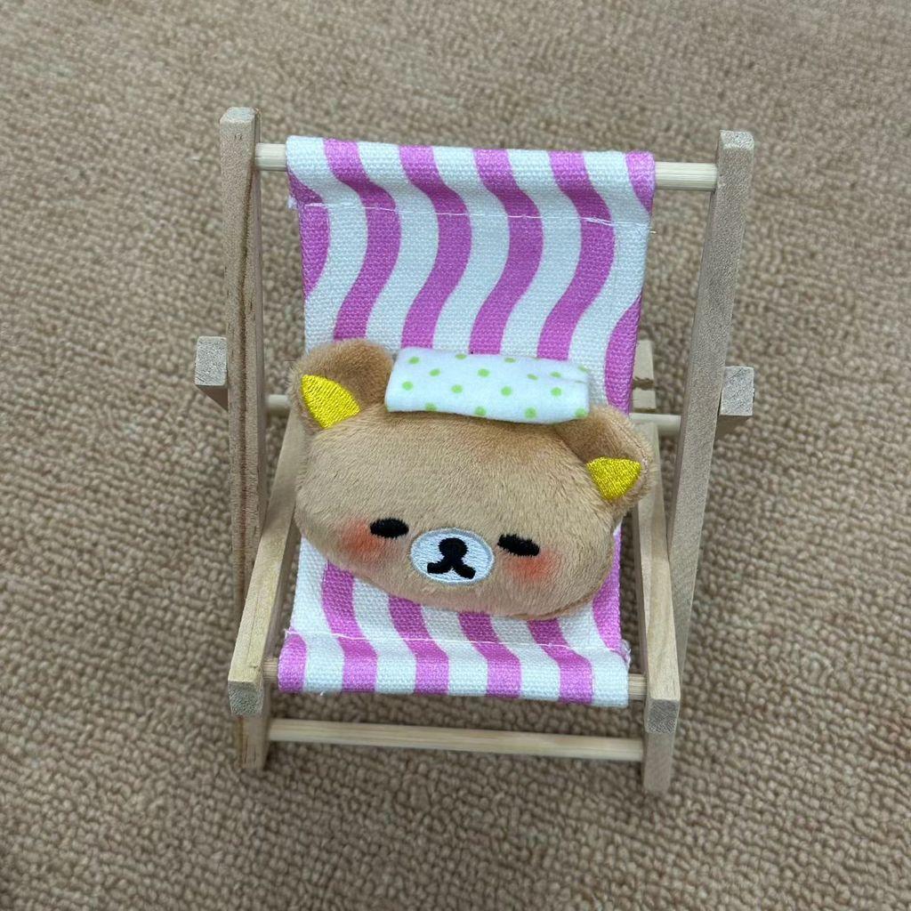 Rilakkuma Bär und kleines gelbes Küken Plüschtier Tasche Anstecknadel Schlüsselanhänger Für Kinder