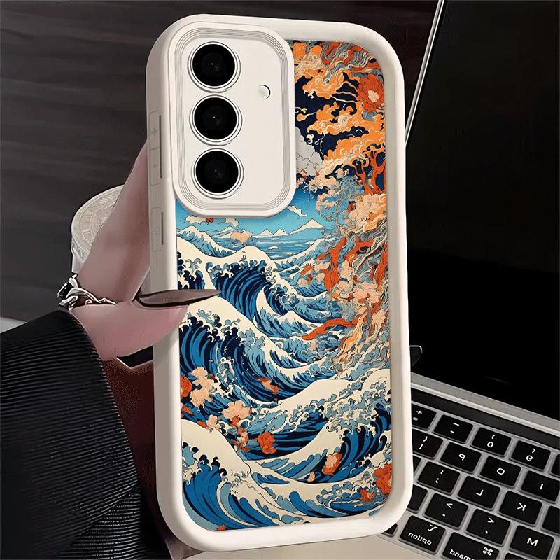 Japanese Wave Kanagawa Surfing Soft Phone Case for Samsung Galaxy S26 Ultra S25 Edge S24 S23 S22 Plus S21 S20 FE 5G Shell Silico