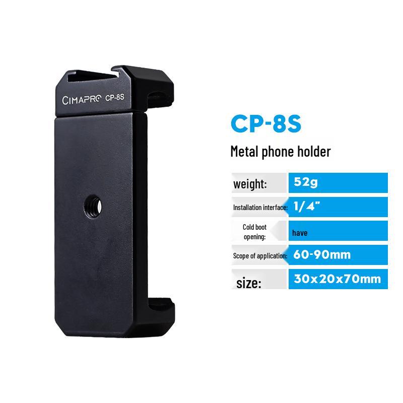 Desktop Photography Tripod Stand with Clip and Cold Shoe Mount for Smartphones