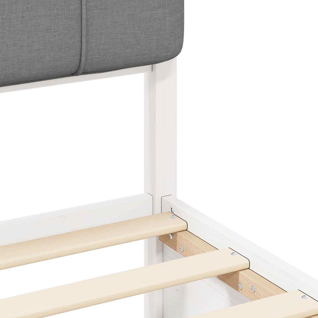 Bed Frame with Upholstered Headboard Light Grey 120 x 190 cm