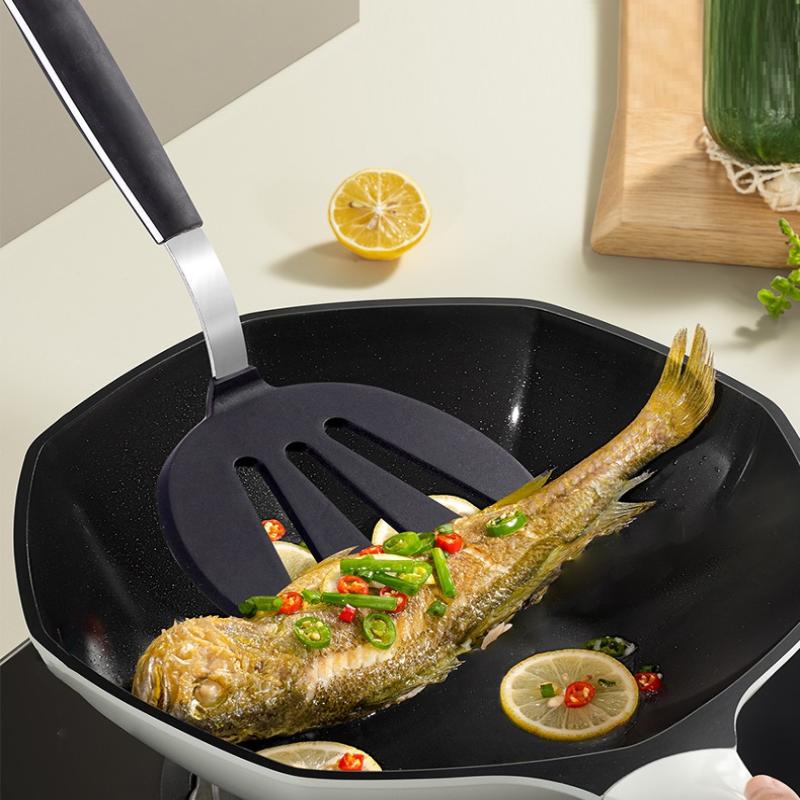 Frying Shovel Leaking Shovel Cooking Utensils Stainless Steel Silicone Kitchenware Fried Fish Steak Spatula Cooking Tool