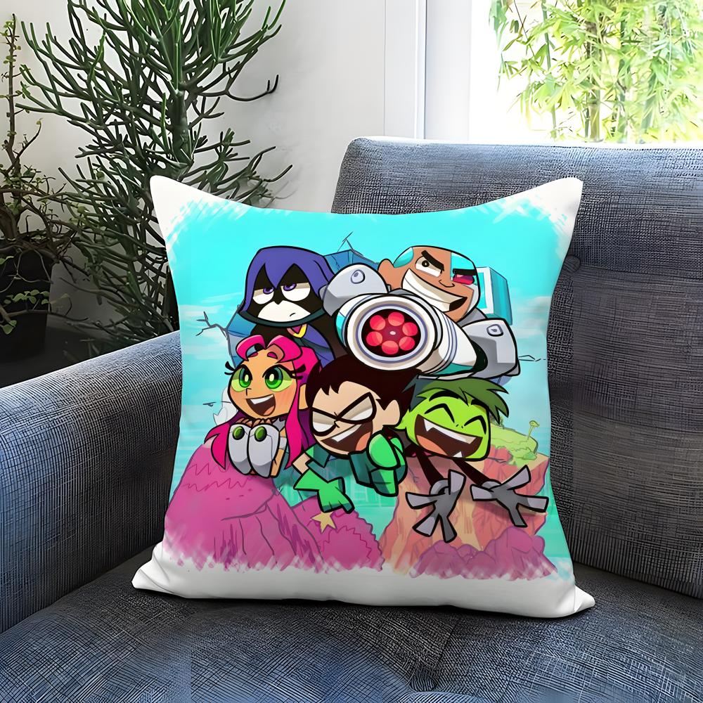anime Teen Titans Go! Cushion Cover Comfortable Reversible Pillow Cover Ideal for Car Sofa Bedroom & Beyond