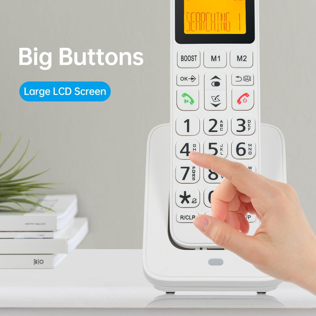 Expandable Cordless Phone Telephone with LCD Display Caller ID 50 Phone Book Memories Handsfree