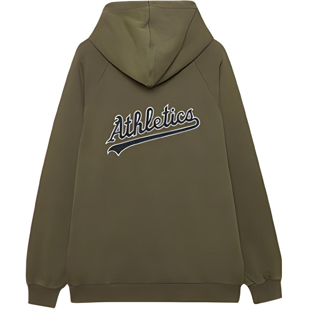 New Era FW24 MLB Vintage Academy Club Series Oakland Athletics Zip Loose Fit Long Sleeve Hooded Jacket Unisex Jackets Green 14385213