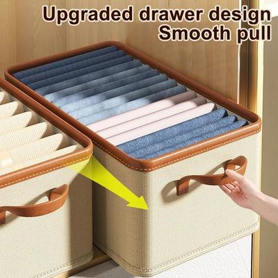 Kleideraufbewahrungsboxen für Kleiderschrank mit PU-Griffen, faltbare Schublade, Kleiderorganizer zur Organisation der Garderobe