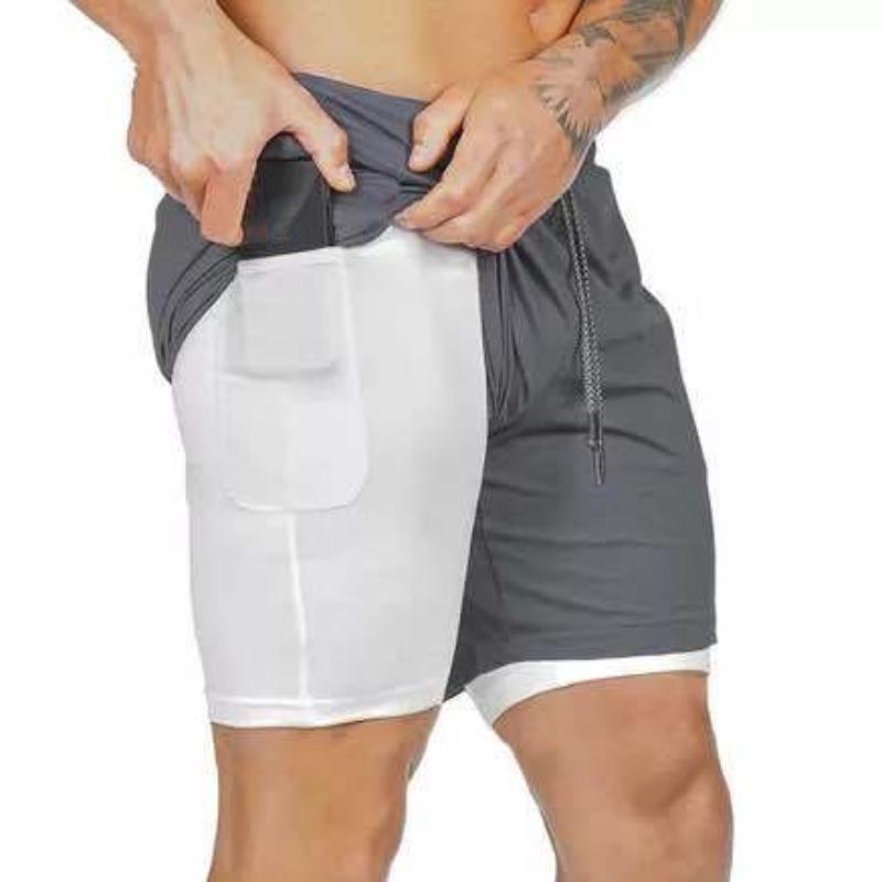 Sportshorts Mannen Sportkleding Dubbellaags Hardloopshorts Strandbroek Zomer Sportschool Fitness Training Jogging Korte Broeken