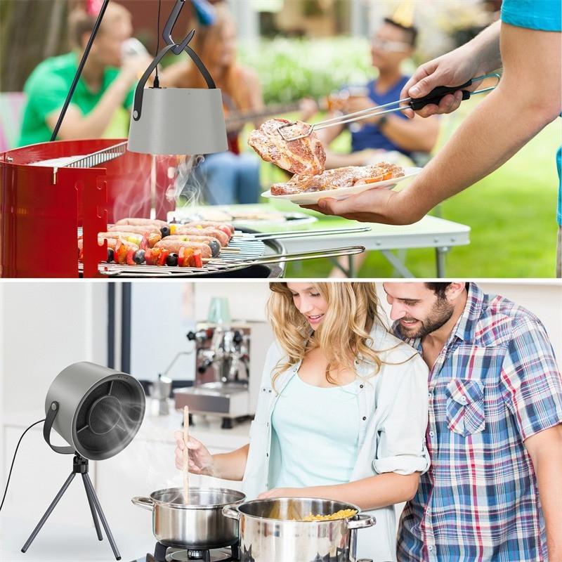 1200Pa Household Small Desktop Exhaust Fan Kitchen BBQ Hot Pot Smoke Exhaust Device Strong Suction Portable Range Hood