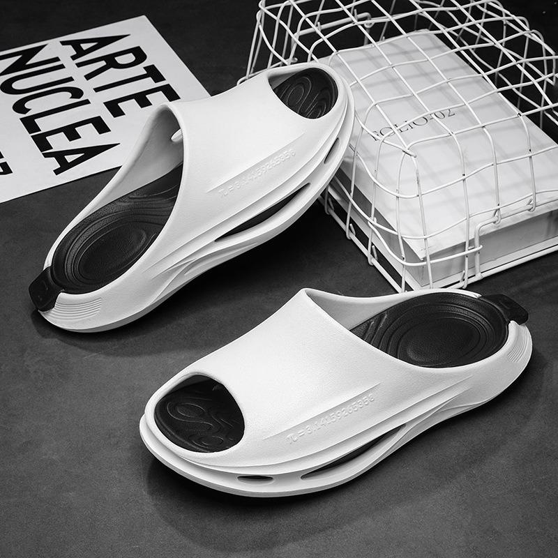 Herrenhausschuhe tragen hochwertig rutschfest und deodorant Sommer dicke Sohle höhenverstellbar Fischmaul ein Riemen kühle Hausschuhe