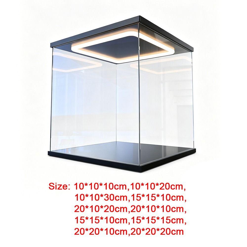 Clear Acrylic Acrylic Display Case Ring LED Lights Dust-proof Display Box High Transparent Modern Style Storage Box