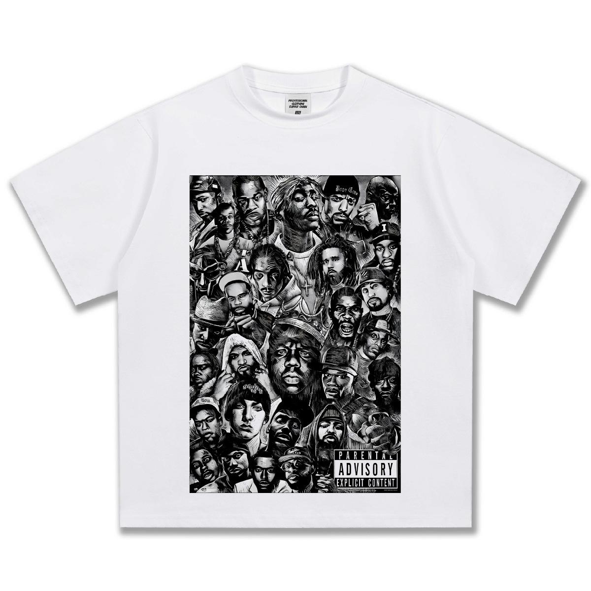 

Hip Hop Legends Collage Graphic TShirt Unisex Oversized Rapper Casual Cotton Short Sleeve Streetwear Vintage Fashion Top S