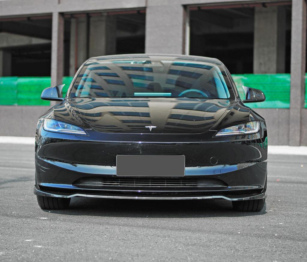 Tesla Model 3 (2019-2025) Front Lip Body Kit with Louvers, Side Skirts, Rear Diffuser, and Tail Wing (Hole-Free Design)