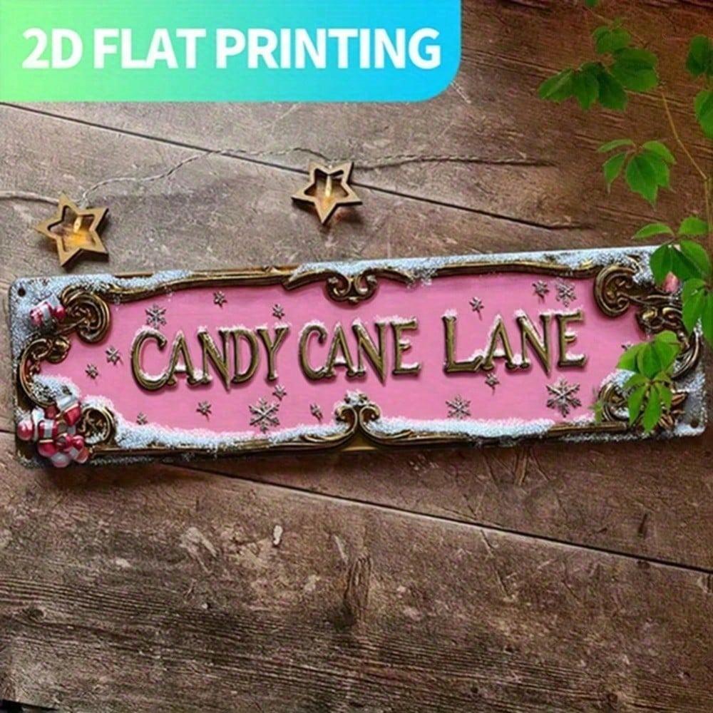 Vintage Metal Tin Sign 15.7x3.9 Inch Retro Christmas Wall Decor Ornate Lettering Heart Cutout Aluminum Art