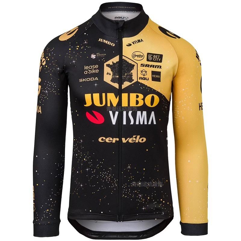 Mens Winter Cycling Jersey Bib Tights Set Long Sleeve Thermal Outdoor Bike Wear S