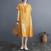 Embroidered A-line Short Sleeve Retro Dress - 2026 Summer Plus Size Loose Fit