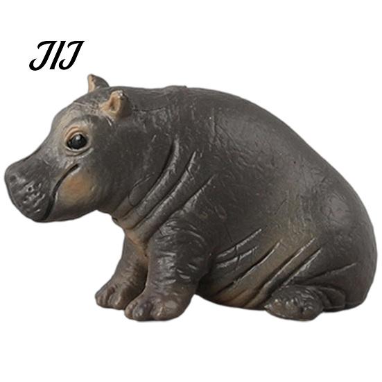 Realistic Hippo Figurine Simulation Hippopotamus Figurine, Lifelike Statue Sculpture, River Wild Animal Educational Toy Horse Model for Desk